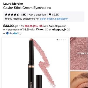 Laura Mercier 
Caviar Stick Cream Eyeshadow brand new inbox, color peach